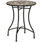 Outsunny Masa rotunda stil bistro de 60cm, cu mozaic, pentru gradina, veranda exterior, balcon, Gri