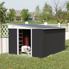 Outsunny Magazie de Gradina, sopron cu Usa Glisanta casuta pentru depozitare de exterior, Negru | Aosom Ro