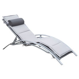 Outsunny Fotoliu sezlong de Gradina Fotoliu Relax Gri, 170x64x80cm | Aosom Ro