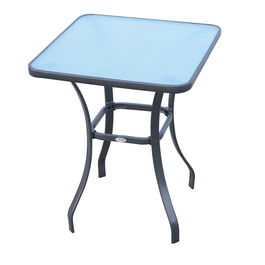 Outsunny Masa pentru gradina cu suprafata din sticla tratata termic, Neagra, 68.5x68.5x84cm | Aosom Ro
