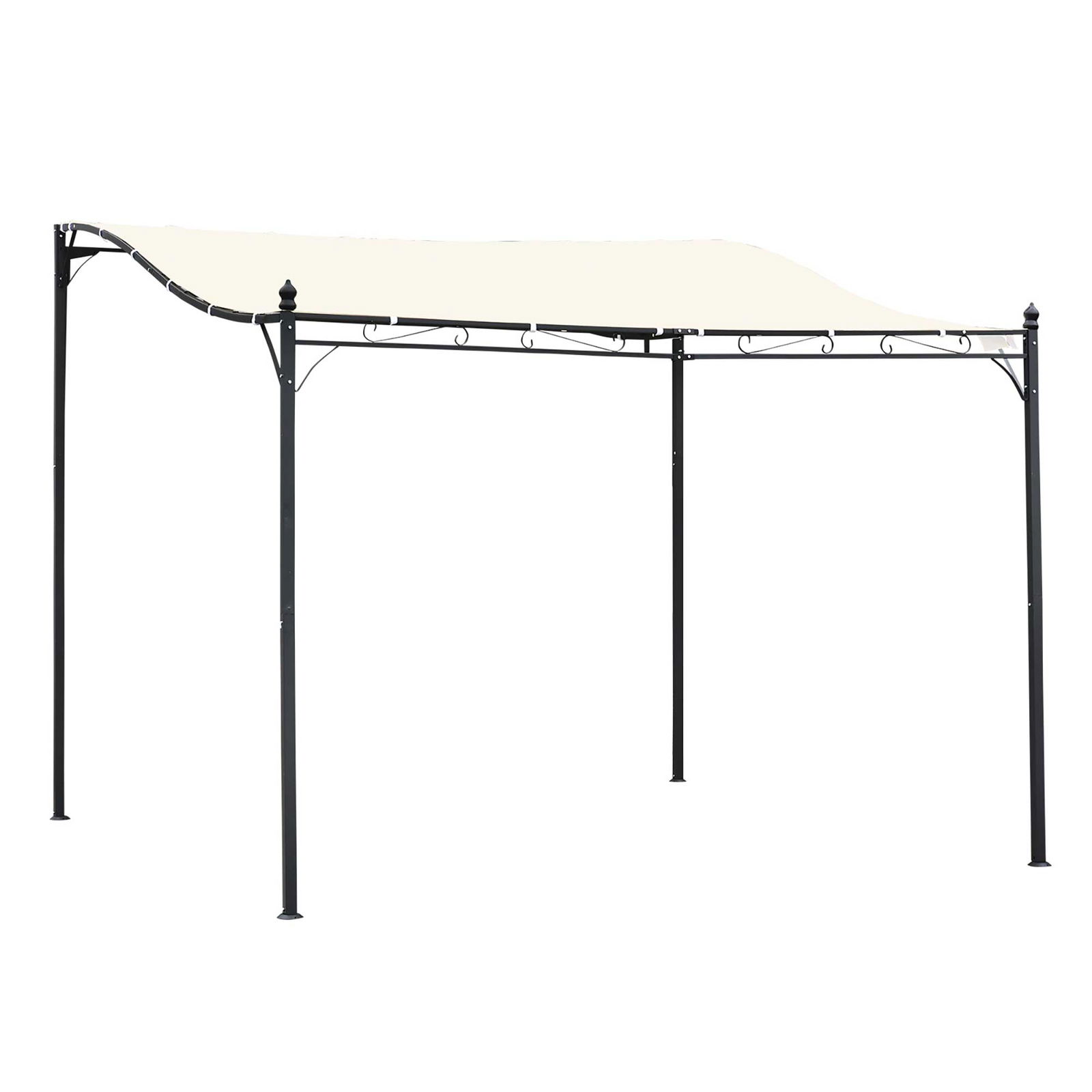 Outsunny Foisor Perdea Parasolara Cu Prelata in Poliester Impermeabila, Crem, 297x297cm | Aosom Ro
