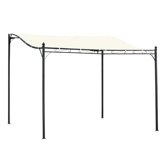 Outsunny Foisor Perdea Parasolara Cu Prelata in Poliester Impermeabila, Crem, 297x297cm | Aosom Ro
