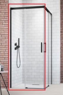 Usa cabina de dus Radaway Idea Black KDD stanga 80 x H200.5 cm profil negru mat