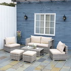 Outsunny Living pentru gradina din Rattan PE din 8 Piese , Bej | Aosom Ro