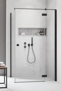 Usa cabina dus Radaway Essenza New Black KDJ, 110 x H200 cm profil negru mat, dreapta