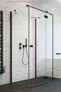Perete lateral cabina dus Radaway Essenza New Black KDJ 110 x H200 cm profil negru mat