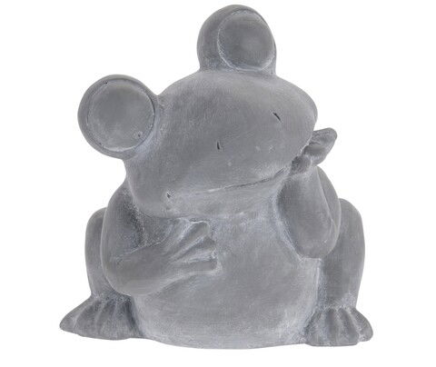 Ghiveci Frog, 19.5x17.5x20.5 cm, ciment, gri