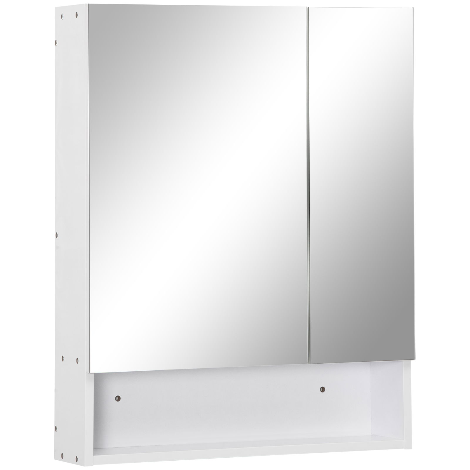 Kleankin Dulap cu oglinda dreptunghiulara din MDF si Sticla, 60x15x75cm, Alb