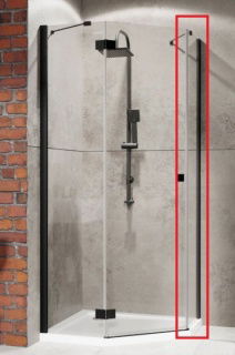 Perete lateral cabina dus Radaway Essenza New Black PTJ 90 x H200 cm, profil negru mat