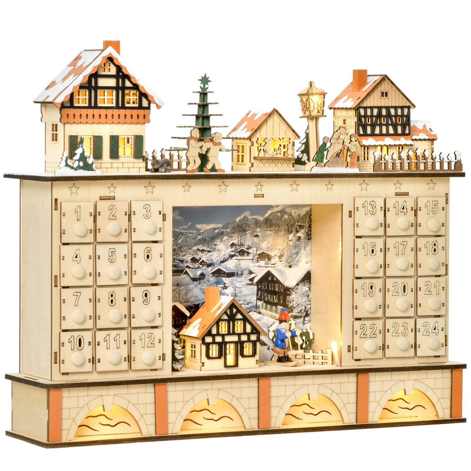HOMCOM Calendar de  Advent, calendar de Craciun, decoratiunde de Craciun | AOSOM RO