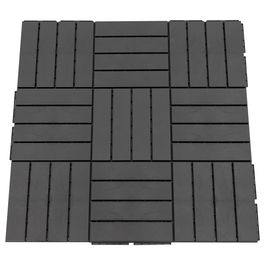 Outsunny Set 9 Caramizi de Cuplat pentru Terasa 30x30x2cm, 0.81 mq, Negru 