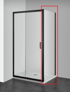 Perete lateral cabina dus Sanotechnik Elite Black 90 x H195 cm