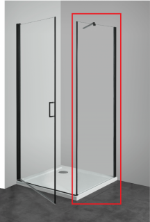 Perete lateral modular cabina dus Sanotechnik Elite Black 80 x H195 cm