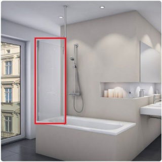 Perete lateral paravan cada SanSwiss Fun FUDTV, 80 x H150 cm