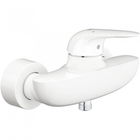 Baterie dus monocomanda Grohe Eurostyle alb, maner plin