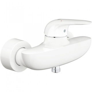 Baterie dus monocomanda Grohe Eurostyle alb, maner plin