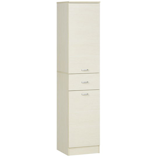 HOMCOM Dulap de bucatarie din PAL cu 2 dulapuri, sertar central si polita reglabila, 34x34x150cm, culoarea lemnului