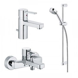 Set PROMO baterii 3in1 Kludi Zenta include baterie cada, lavoar si set dus