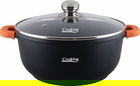 Oala cu capac Dark Line, Heinner, 18.5 L, aluminiu turnat, negru