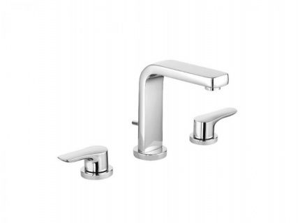 Baterie lavoar Kludi Pure&Solid din 3 elemente cu ventil metalic pop-up