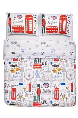 Lenjerie de pat UK, Heinner Home, 4 piese, 220x240 cm, bumbac, multicolor
