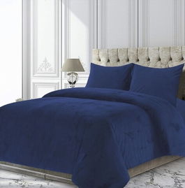 Set cuvertura Ocean, Heinner Home, 200x220 cm, catifea, albastru