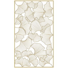 HOMCOM Decor de perete metalic 3D, decoratiune de perete aurie cu cadru dreptunghiular si frunze de ginkgo, 50 x 85 cm | AOSOM RO