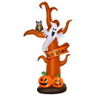 HOMCOM Decoratiune de Halloween Gonflabile cu Fantoma, Copac si Dovleac si lumini LED