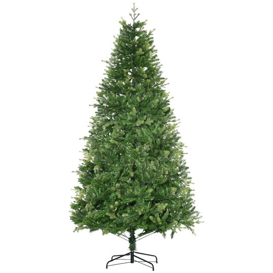 HOMCOM Brad de Craciun decorat si ignifug pentru interior cu Brad artificial verde si baza metalica, verde | AOSOM RO