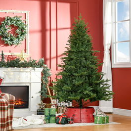 HOMCOM Brad de Craciun decorat si ignifug pentru interior brad artificial cu baza metalica, decoratiune de craciun, verde | AOSOM RO