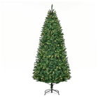 HOMCOM HOMCM Brad de Craciun Artificial 225 cm cu 450 de Lumini LED 1146 Ramuri, Baza din Metal Pliabil, Φ106x225cm, Verde