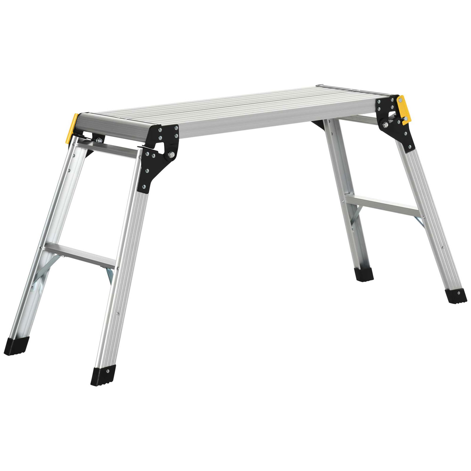 DURHAND Platforma de lucru pliabila pentru treburile casnice cu 4 picioare de protectie, aliaj de aluminiu, 128x41x60 cm, argintiu