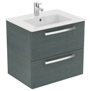 Set PROMO mobilier suspendat Ideal Standard Tempo 60 cm cu lavoar, stejar gri
