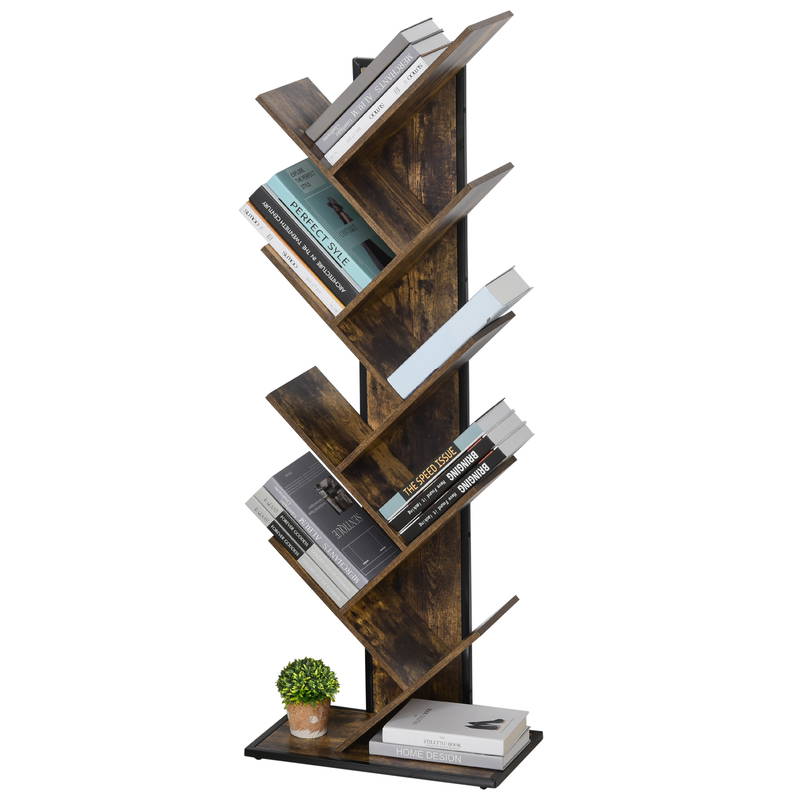 HomCom biblioteca in forma de copac, 50x28x142cm, maro | AOSOM RO