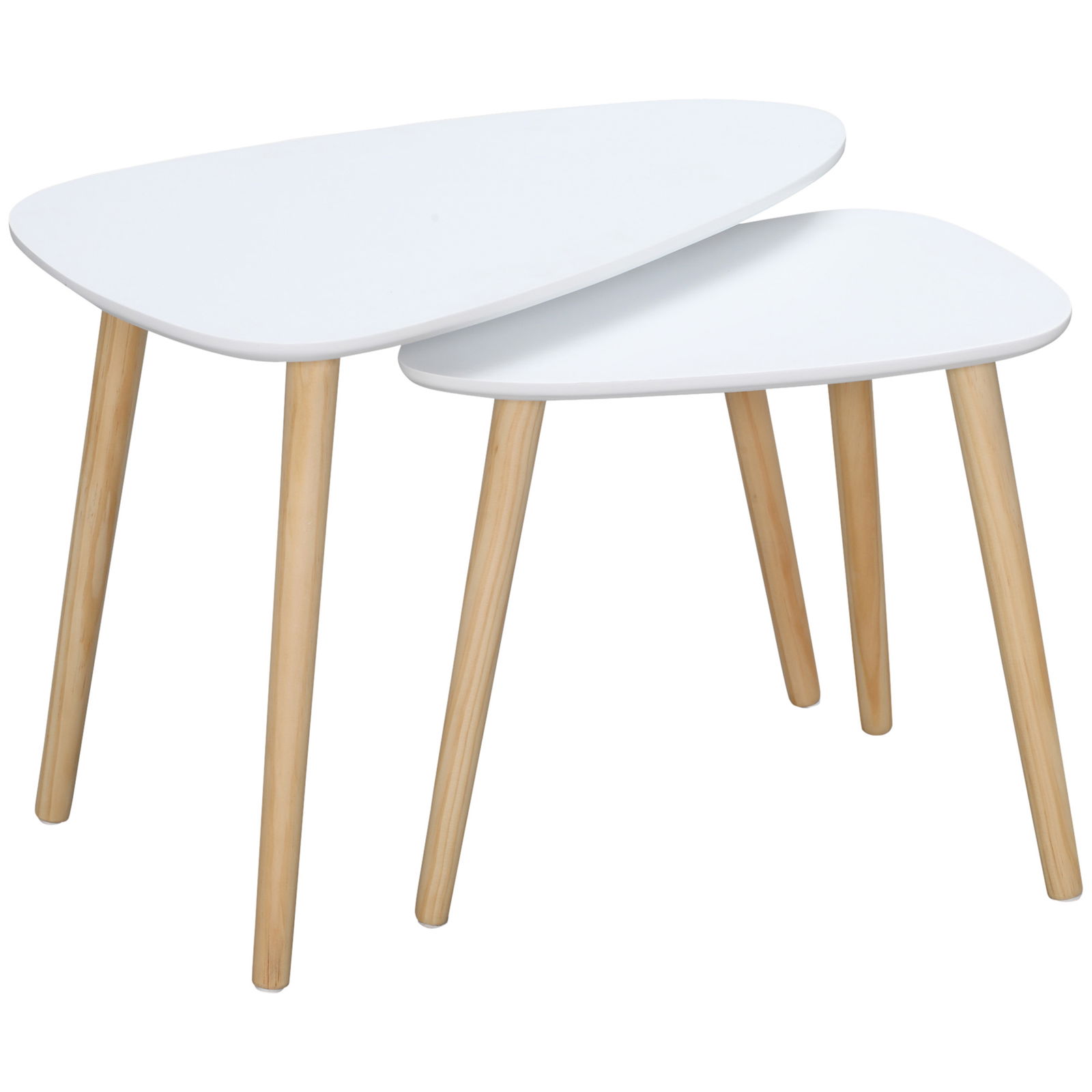 HOMCOM Set de 2 masute laterale moderne, mese cuib triunghiulare, noptiere, masuta de cafea | AOSOM RO