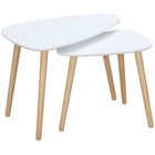 HOMCOM Set de 2 masute laterale moderne, mese cuib triunghiulare, noptiere, masuta de cafea | AOSOM RO