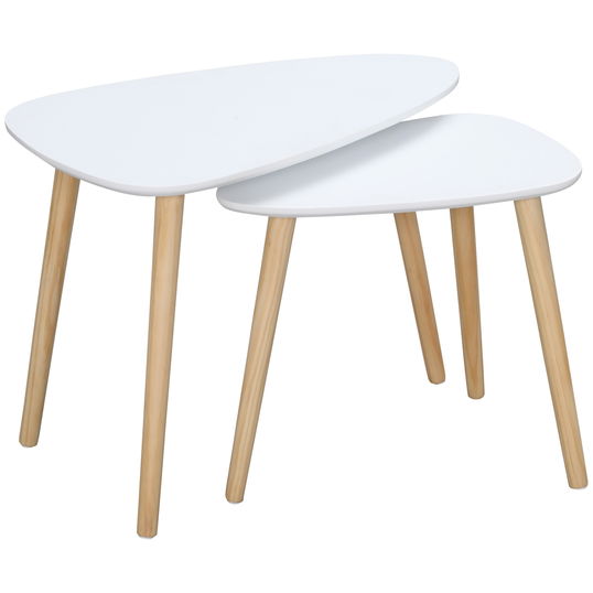 HOMCOM Set de 2 masute laterale moderne, mese cuib triunghiulare, noptiere, masuta de cafea | AOSOM RO