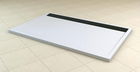 Cadita dus SanSwiss ILA WIA, 80 x 90 cm slim din marmura compozita alb, negru