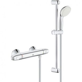 Baterie dus Grohe Grohtherm 1000 cu termostat si set de dus cu bara 60 cm