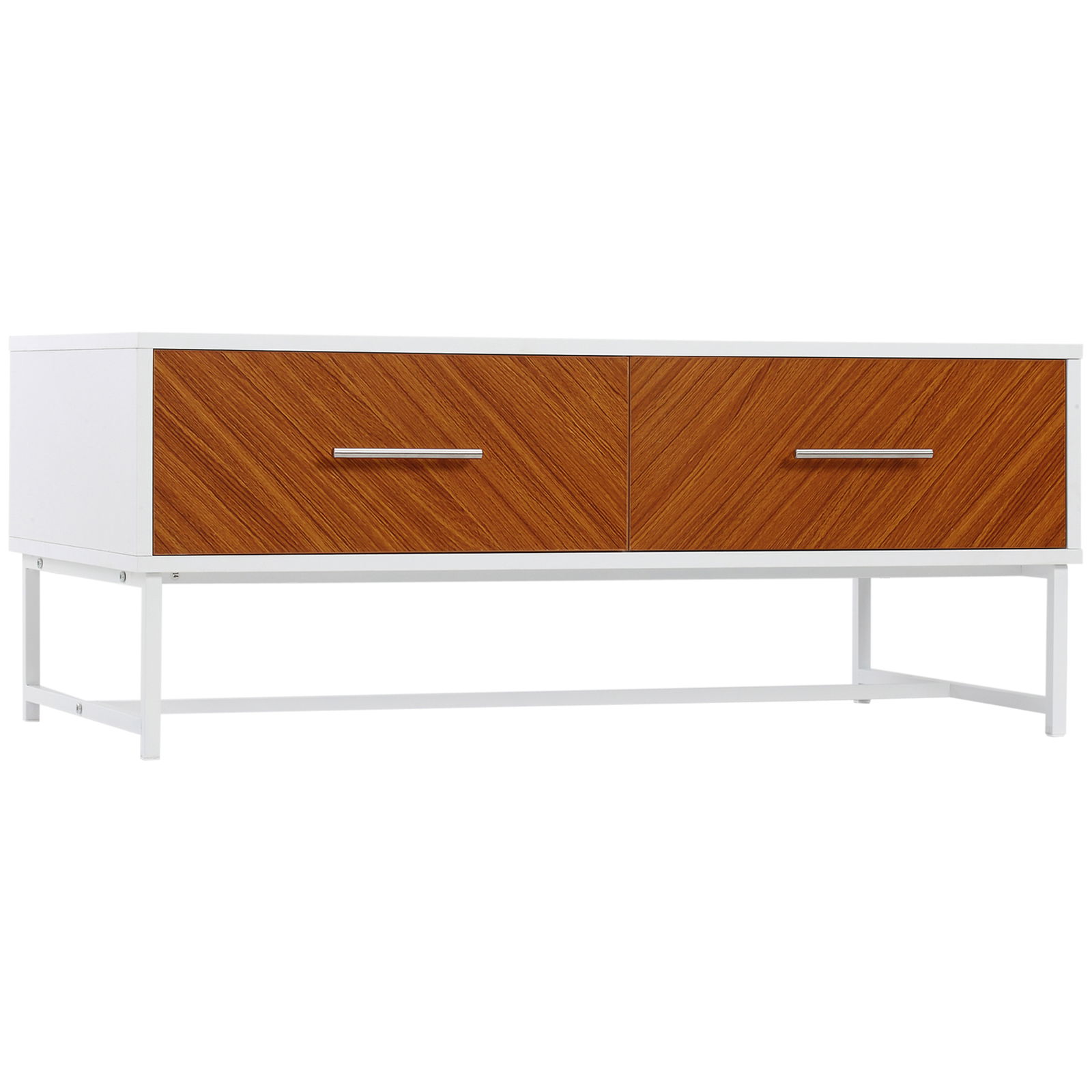 HOMCOM Masuta de cafea moderna , Masa de cocktail rectangulara cu sertare si compartiment de depozitare deschis | AOSOM RO