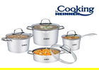 Set pentru gatit Troya, Heinner, 8 piese, inox, argintiu