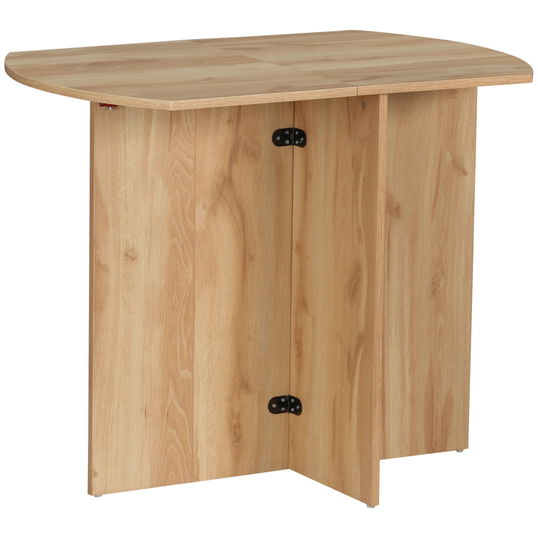 HOMCOM Masa pliabila pentru economisirea spatiului, masa de bucatarie si sufragerie din lemn 90x60x74cm, stejar | AOSOM RO