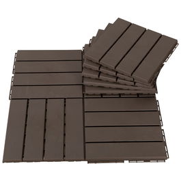 Outsunny Set de gresie pentru Terasa 30x30x2cm, 0.81 mq, Maro
