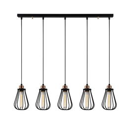Lustra Fetiye N-1114, Noor, 85 x 112 cm, 5 x E27, 100W, negru