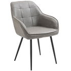 HomCom scaun elegant, tapitat, 61x58x84cm, gri | AOSOM RO
