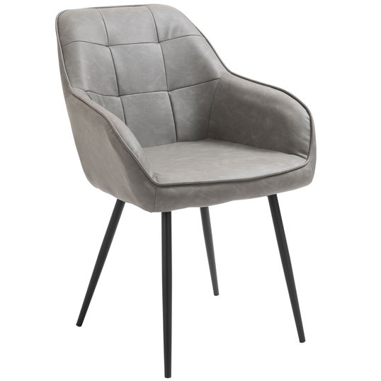 HomCom scaun elegant, tapitat, 61x58x84cm, gri | AOSOM RO