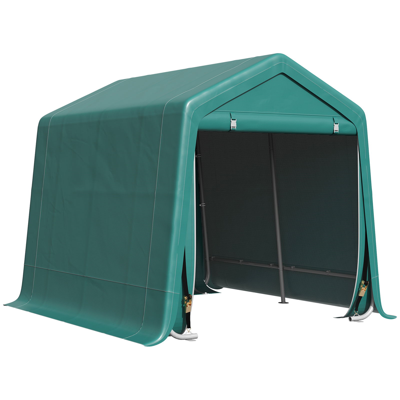 Outsunny Copertina pentru masini pentru Exterior 2,4x2m, Motociclete si Biciclete Tesatura PE, Verde | Aosom Ro