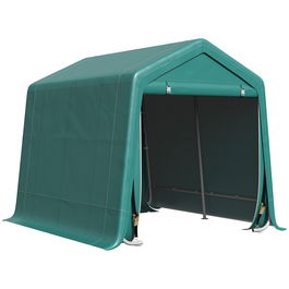 Outsunny Copertina pentru masini pentru Exterior 2,4x2m, Motociclete si Biciclete Tesatura PE, Verde | Aosom Ro