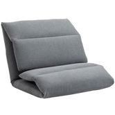 HOMCOM Fotoliu de podea Relax cu spatar rabatabil, scaun de pat de o persoana din material si otel, 71x72x60cm, gri inchis | AOSOM RO