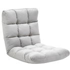 HOMCOM Fotoliu Relax pentru podea cu spatar inclinat la 180°, husa si captuseala groasa, 71x55x53,5 cm, gri deschis | AOSOM RO